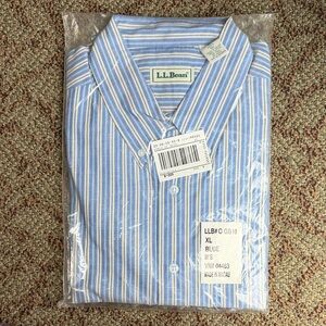 NWT. L.L. Bean Men's Blue Striped Shirt
